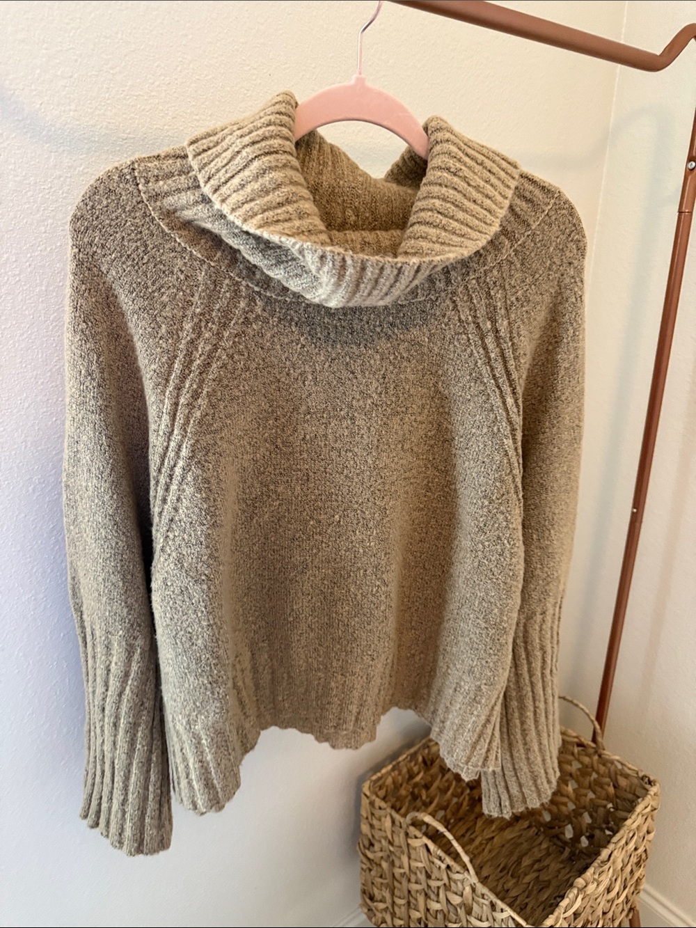 HYFVE Taupe Cowl Neck Sweater